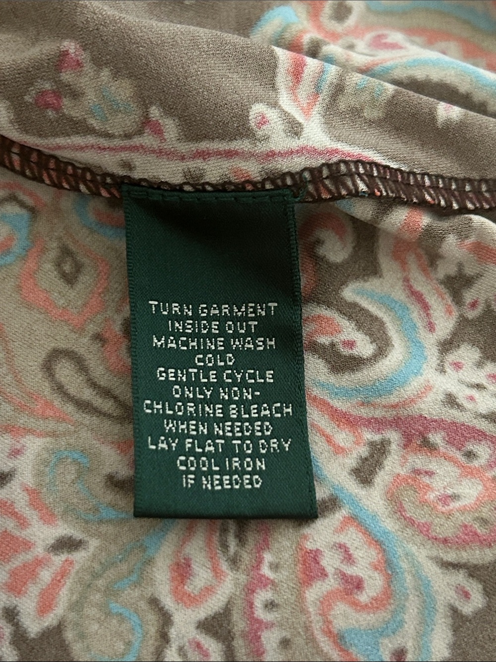 Talbots Brown Paisley Midi Dress with Red and Teal Accents - Picture 6 of 6